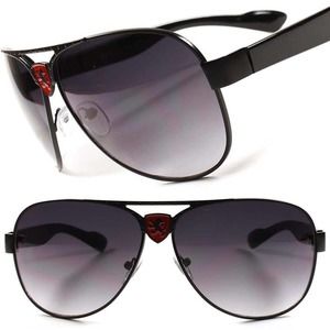 Hot Sporty Black Classic Vintage Retro 80s Aviation Mens Womens Sunglasses